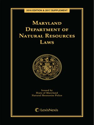 cover image of Maryland Department of Natural Resources Laws